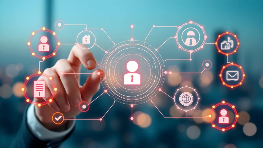 Mano tacnologia negocios CRM