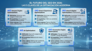 Diagrama SEO AEO GEO AIC